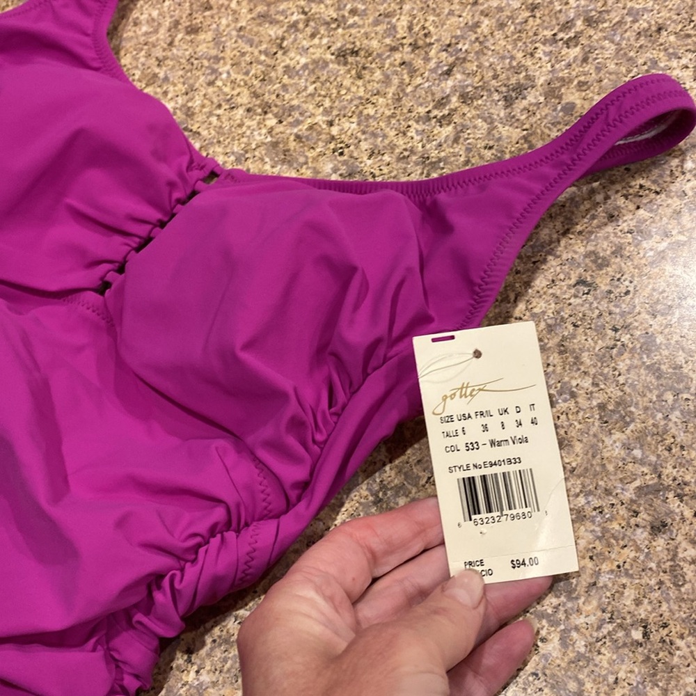 NWT Profile By Gottex Tankini Swim Top 6 Warm Viola (Top Only) - Picture 4 of 17